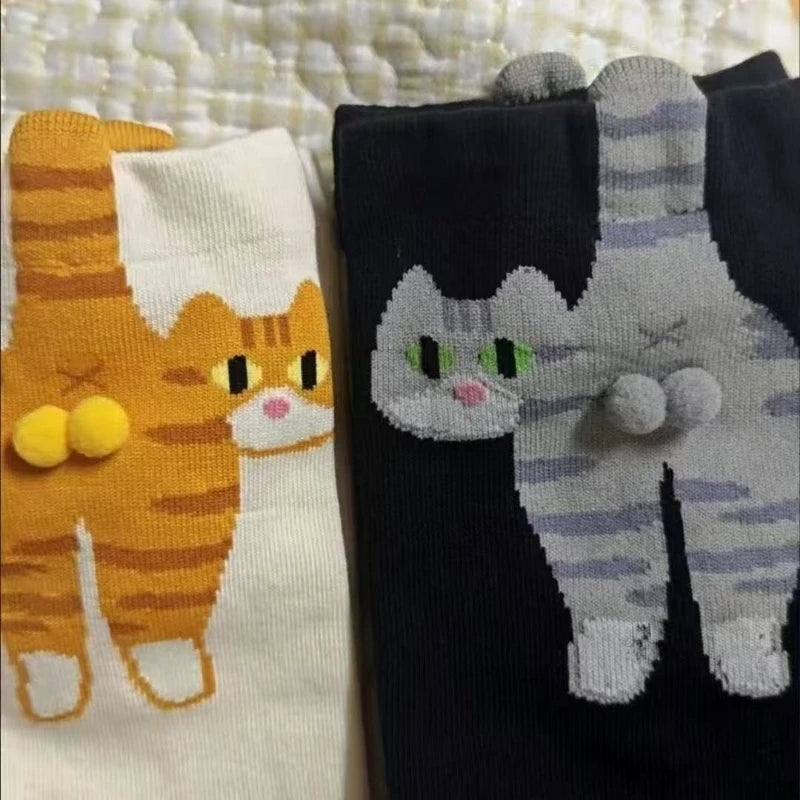 For Cat Lovers: Cartoon Cat Cotton Socks