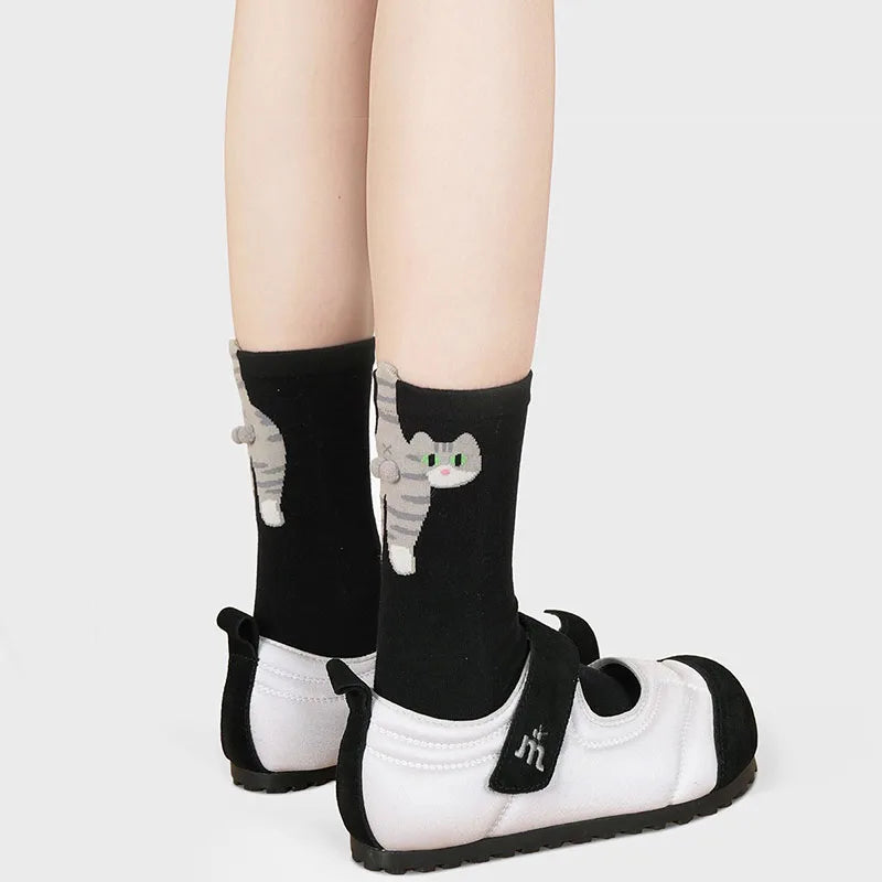 For Cat Lovers: Cartoon Cat Cotton Socks