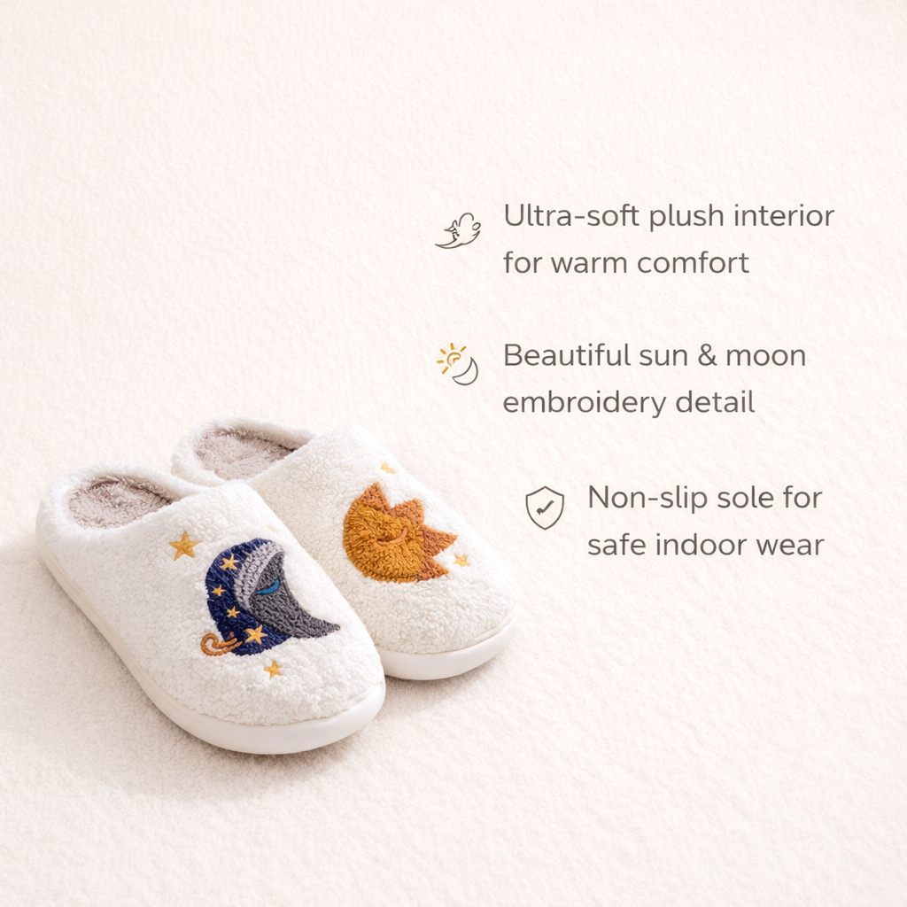 Sun & Moon Cozy Slippers
