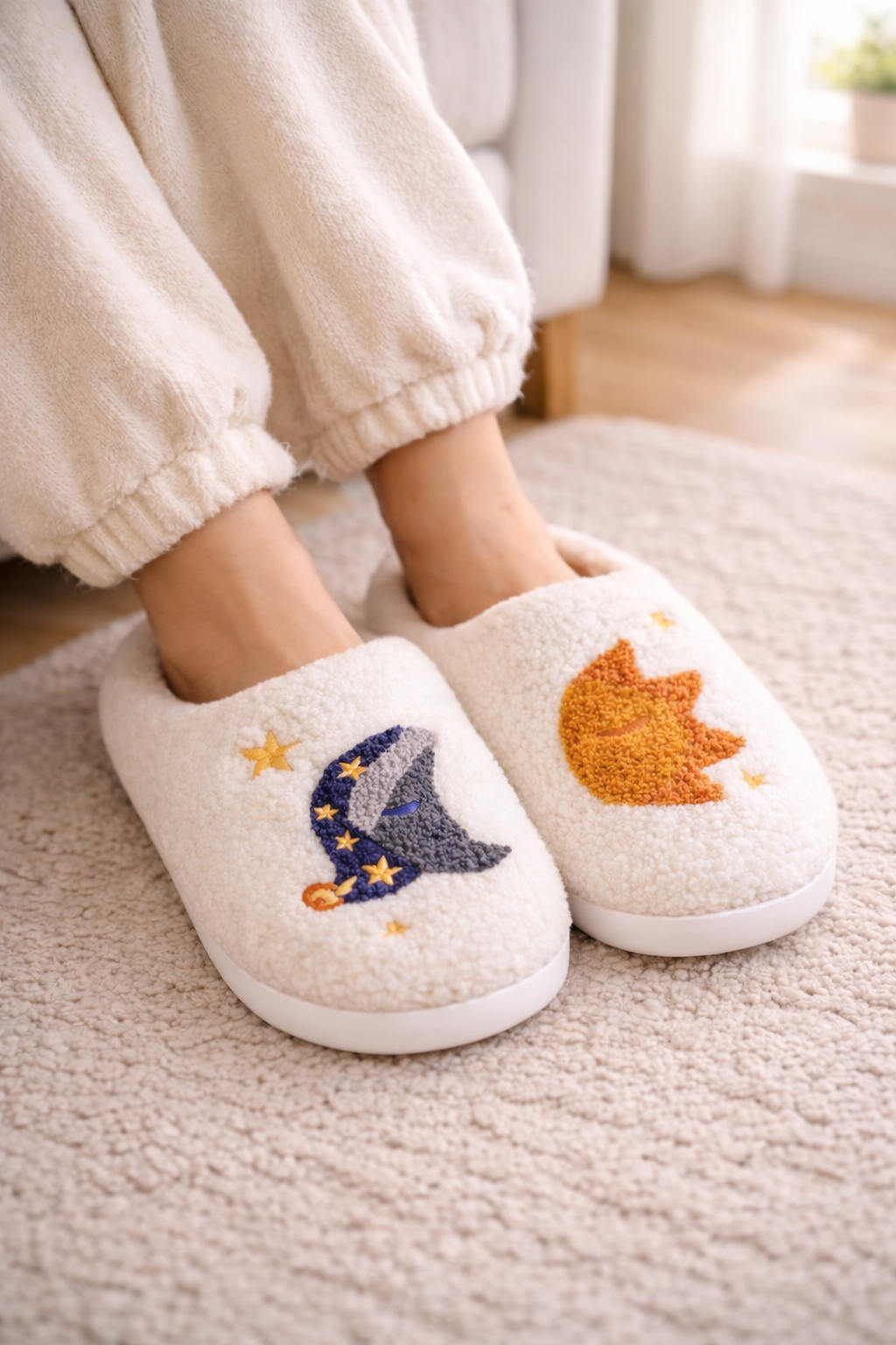 Sun & Moon Cozy Slippers